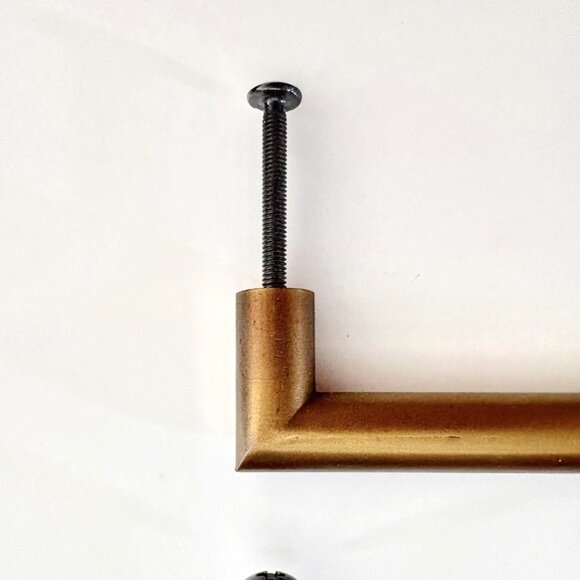 WEST ELM 9.5" Midcentury Modern Antique Brass Drawer Cabinet Hardware Pulls 4 - Picture 2 of 2